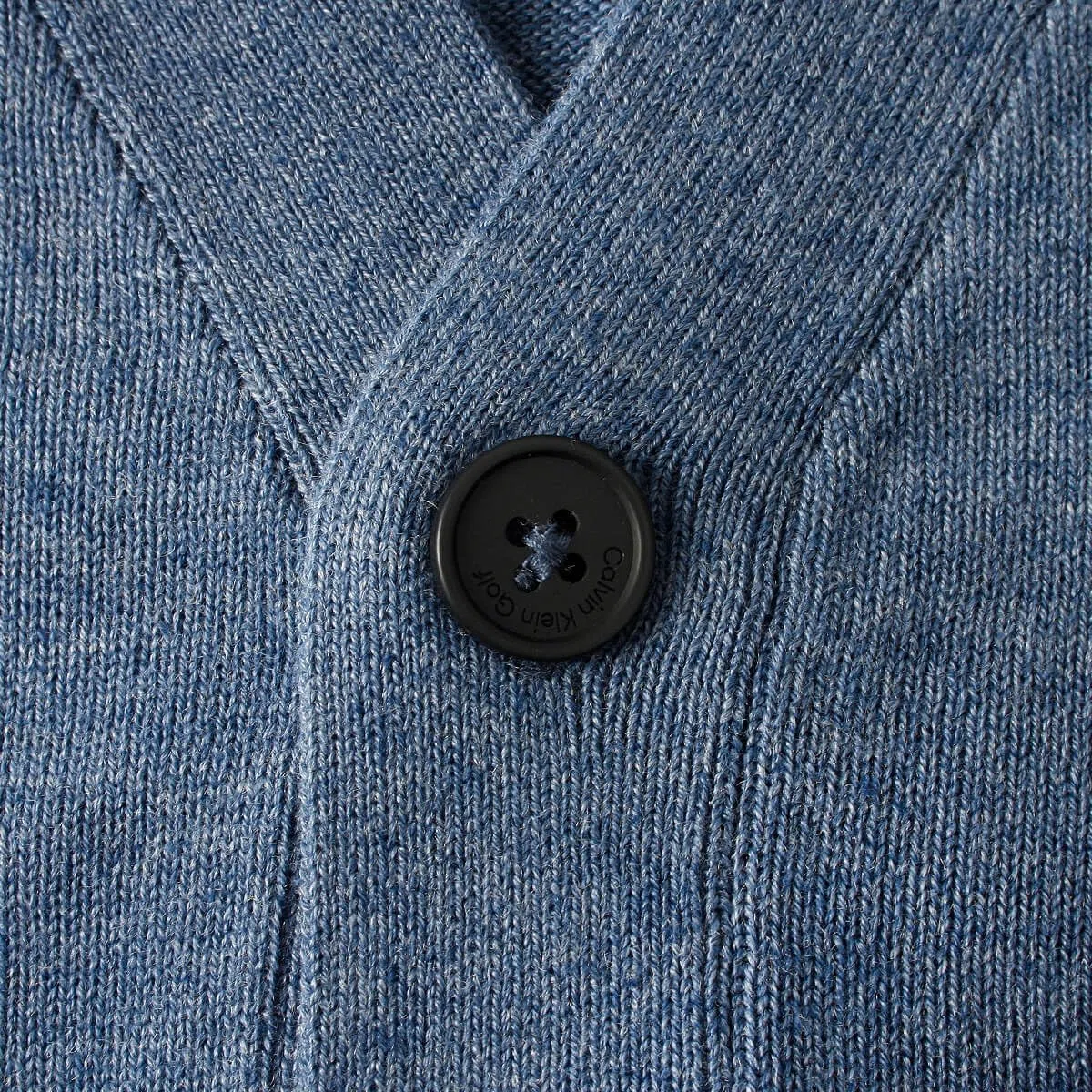 Calvin Klein Cardigan da uomo con scollo a V, morbido, classico, con bottoni