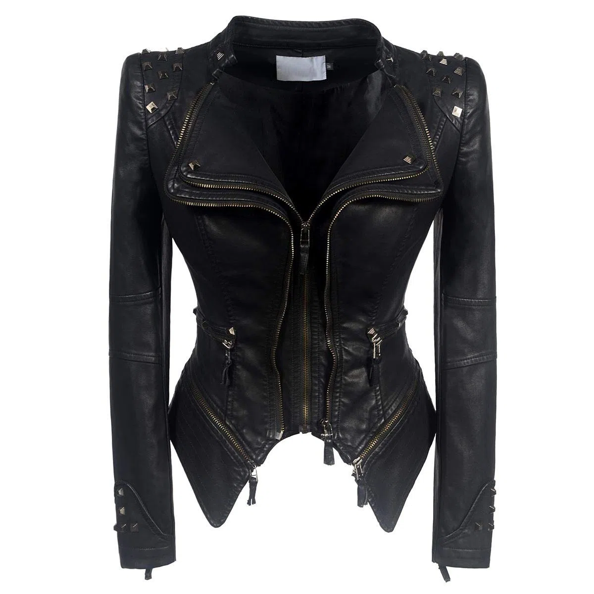 E-girl Giacca da donna in pelle sintetica con chiusura lampo, P603
