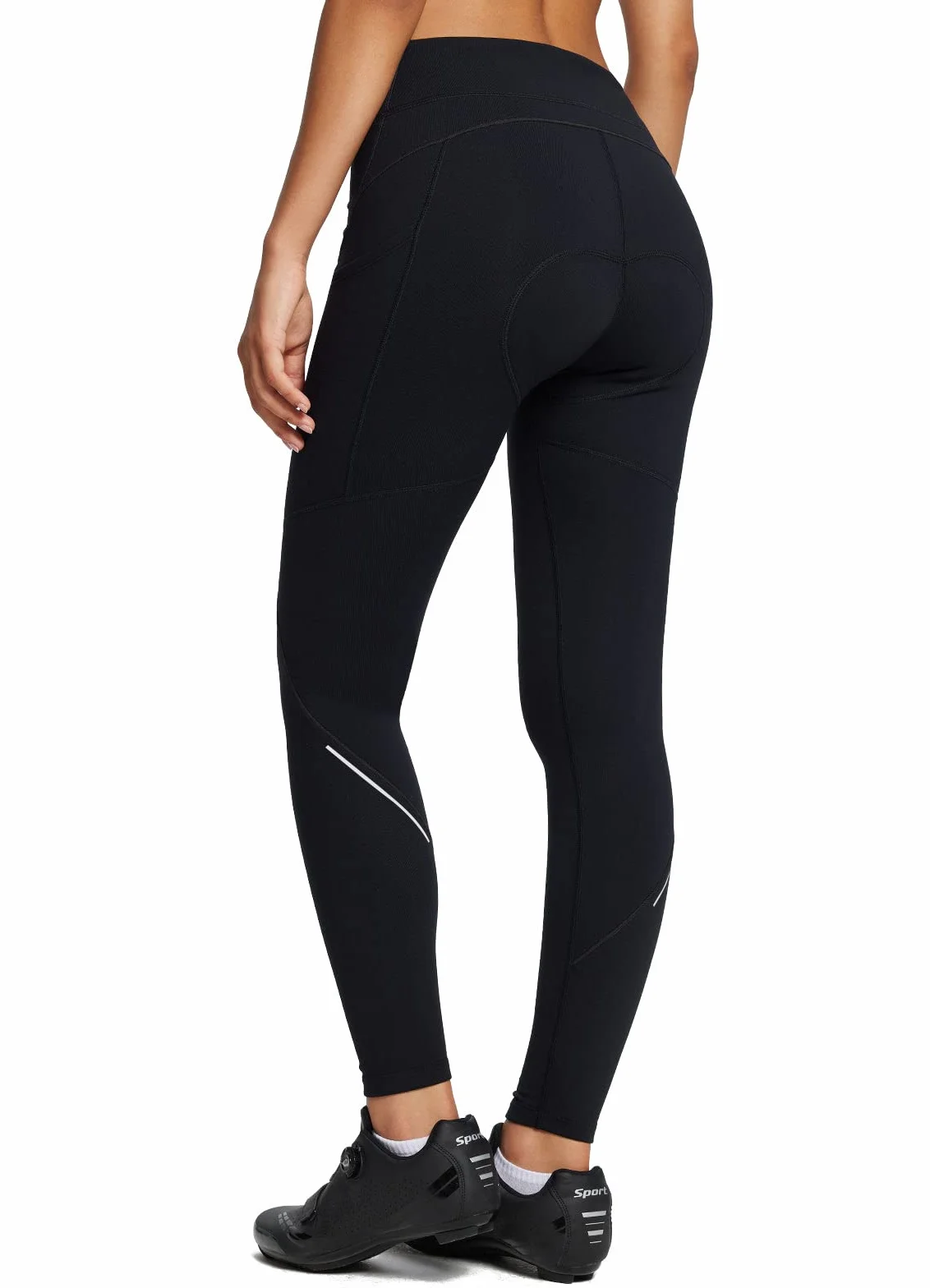 BALEAF Pantaloni da ciclismo da donna, invernali, impermeabili, termici, foderati in pile, antivento, lunghi 4D, imbottiti con tasca