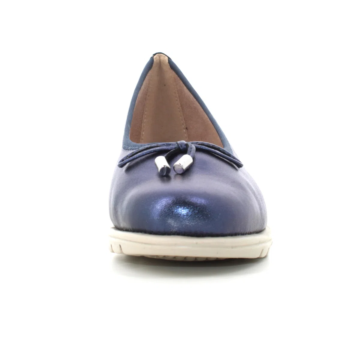 Valleverde VS10330 Nappa Platino Ballerine con Zeppa per Donna in Pelle