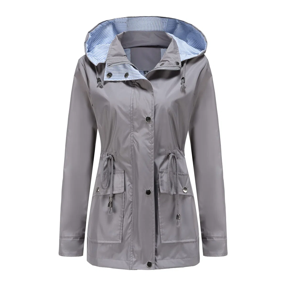 MODFUL Giacca impermeabile a maniche lunghe da donna, giacca a vento impermeabile con cappuccio, leggera, antivento