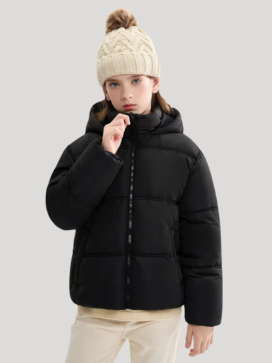 SOLOCOTE Cappotto invernale ragazza idrorepellente cappuccio fodera in pile tasche polsini elastici