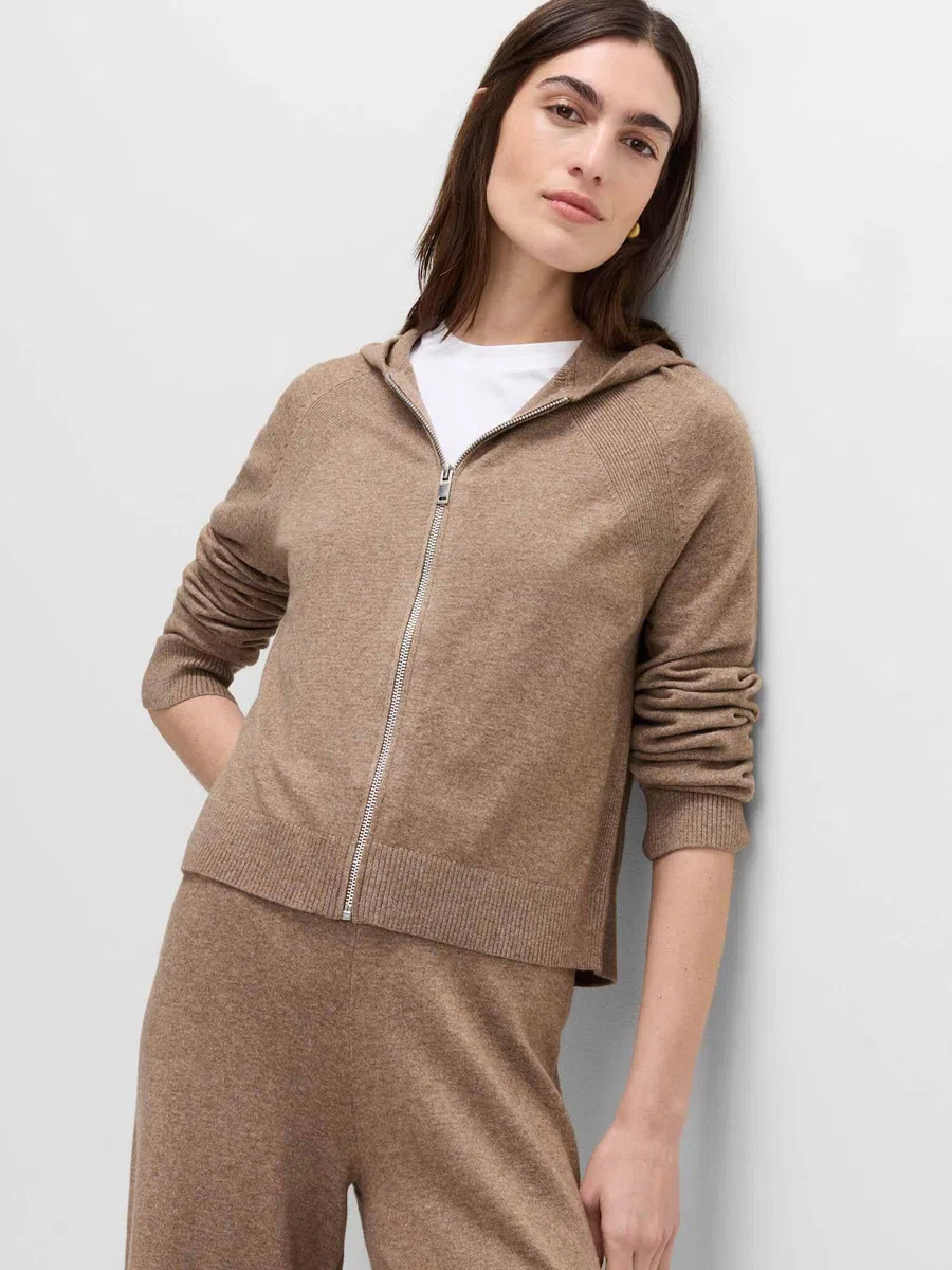 Marks & Spencer Uomo a Maglia con Zip Corto Felpa con Cappuccio – vestibilità Regolare – con Stretch