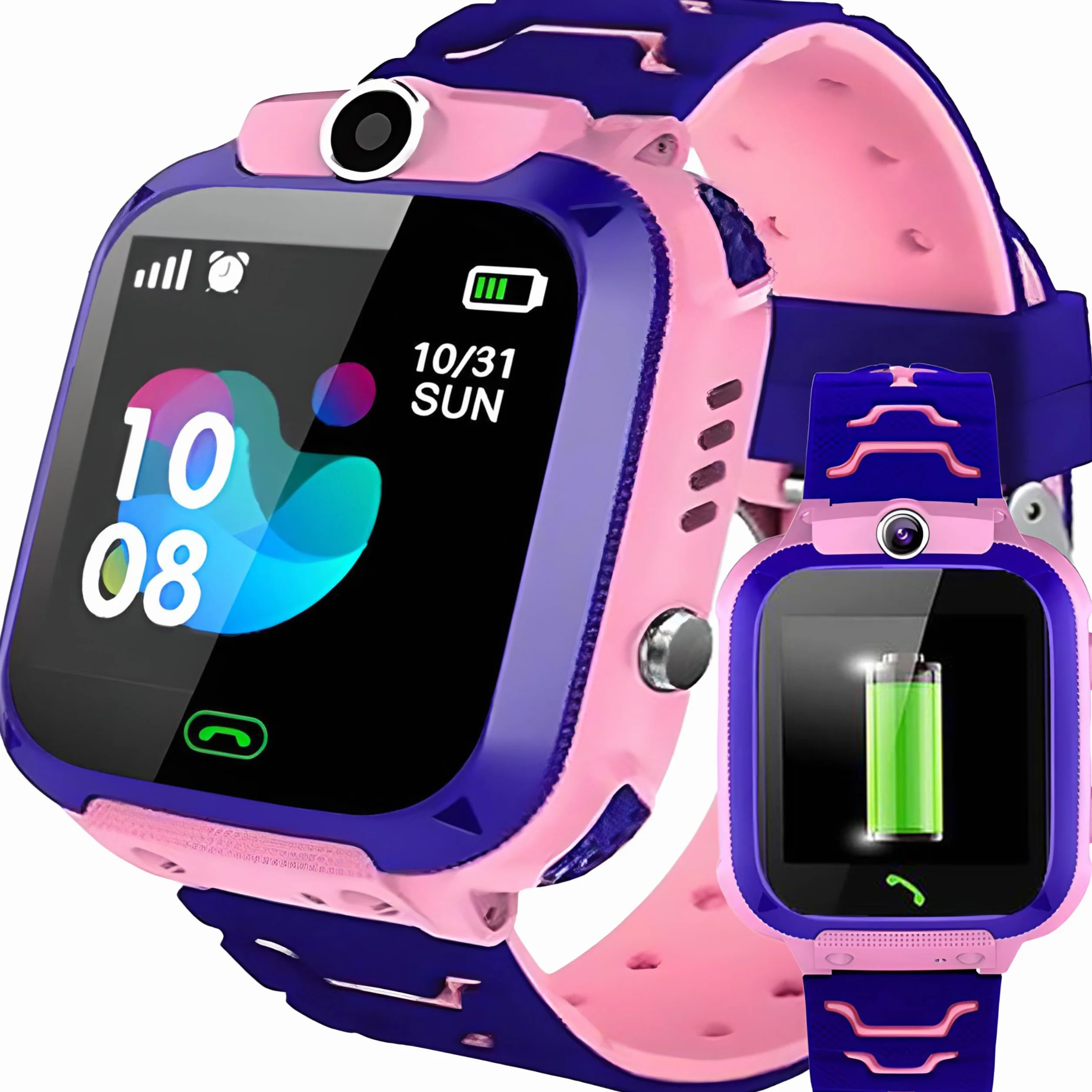 Retoo Smart Watch per bambini bambino orologio da polso intelligente GPS SOS chiamata cellulare con musica, sveglia, modalità scuola, torcia