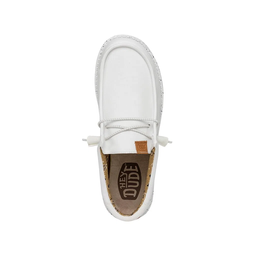 HEYDUDE Men Wally Washed Canvas White Casual Moccasin 41 EU