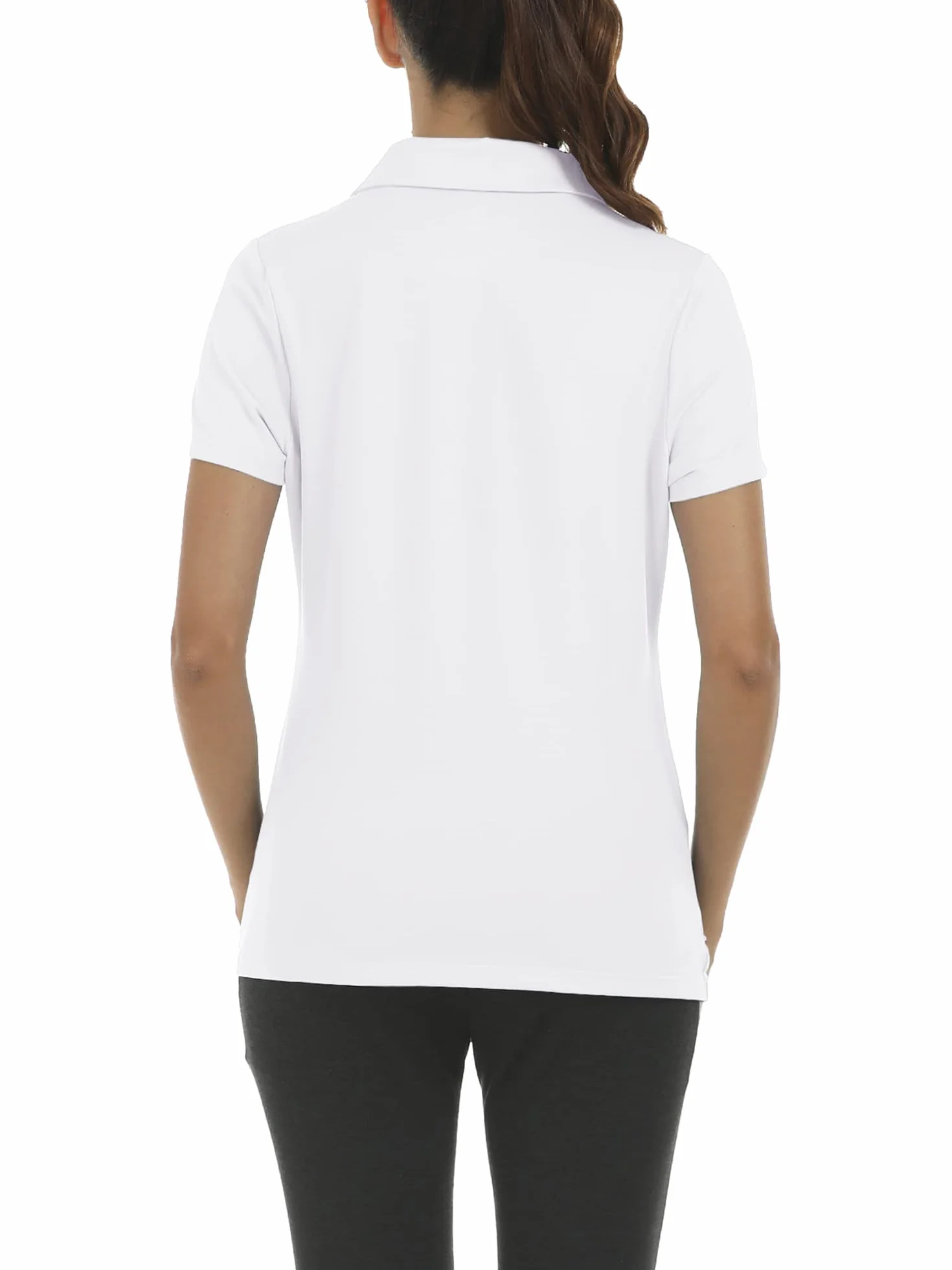 MoFiz Polo Donna Manica Corta Golf Poloshirt Cotone Lavoro Camicia Traspirante Sport Top