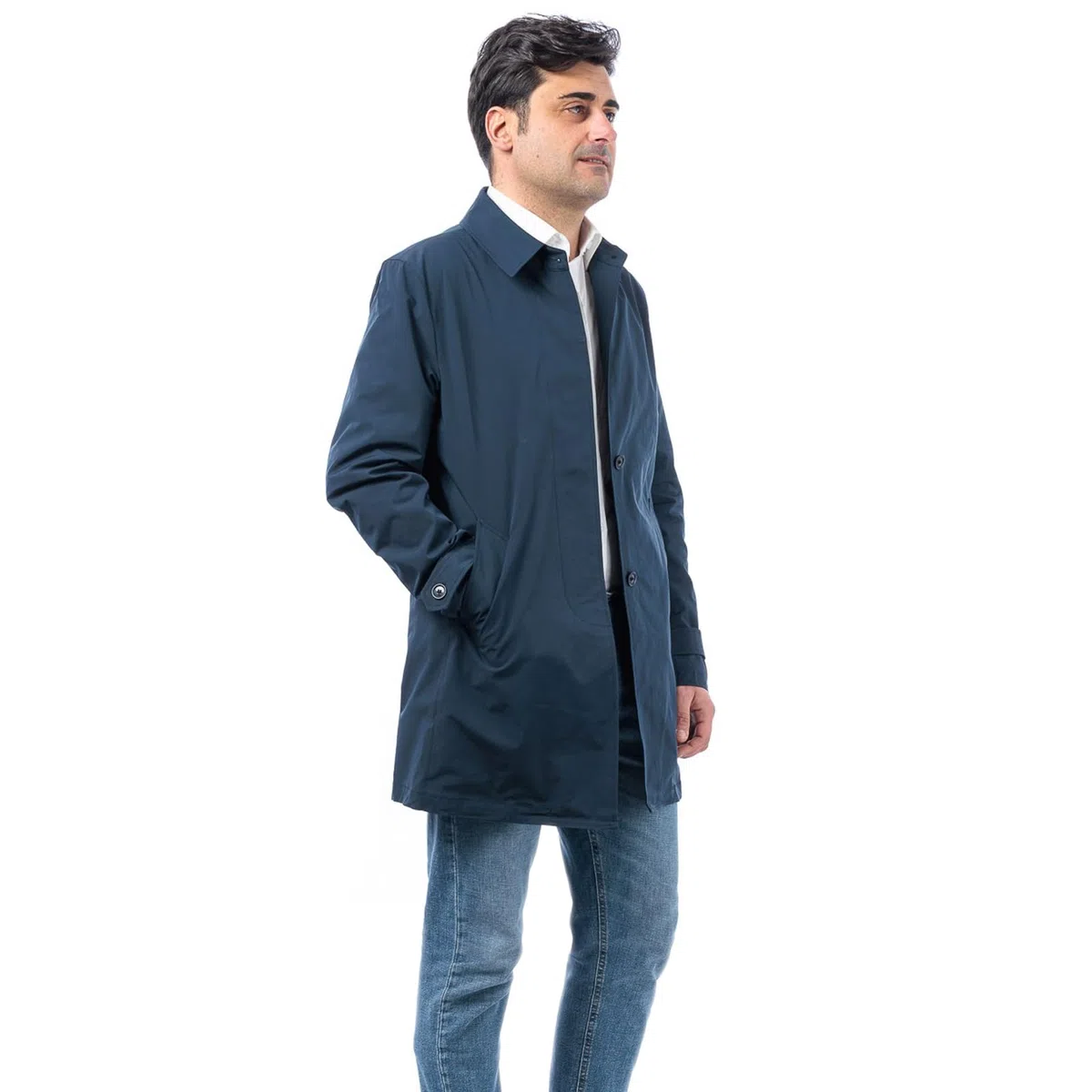 Trench Sartoriale Uomo Primaverile Cappotto Impermeabile Soprabito Estivo Leggero Elegante Cappottino Lungo Colletto Classico Stile Casual