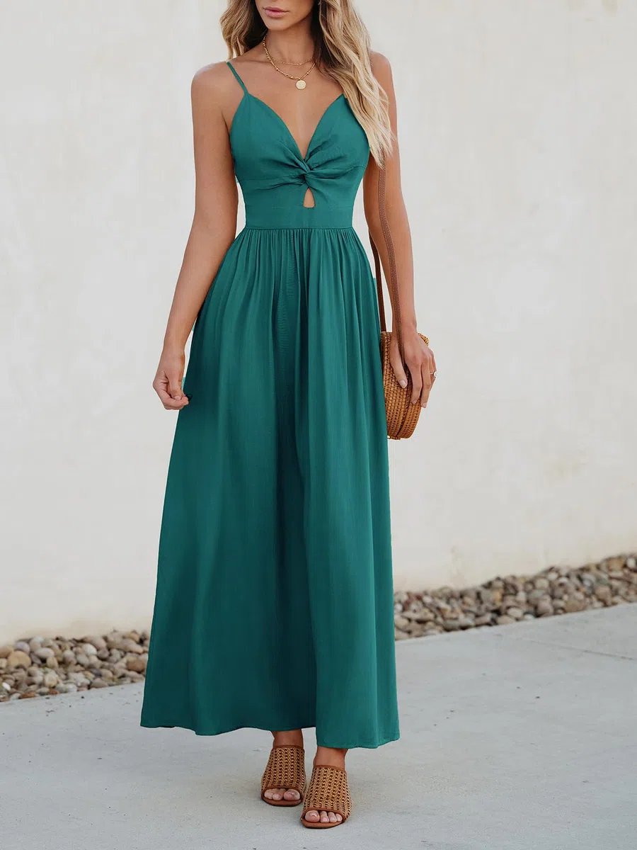 CUPSHE Abito Estivo da Donna con Scollo a V, Senza Maniche, Colore a Contrasto, Stampa Floreale, Mini Abito per Il Tempo Libero, Feste, Spiaggia, Cami