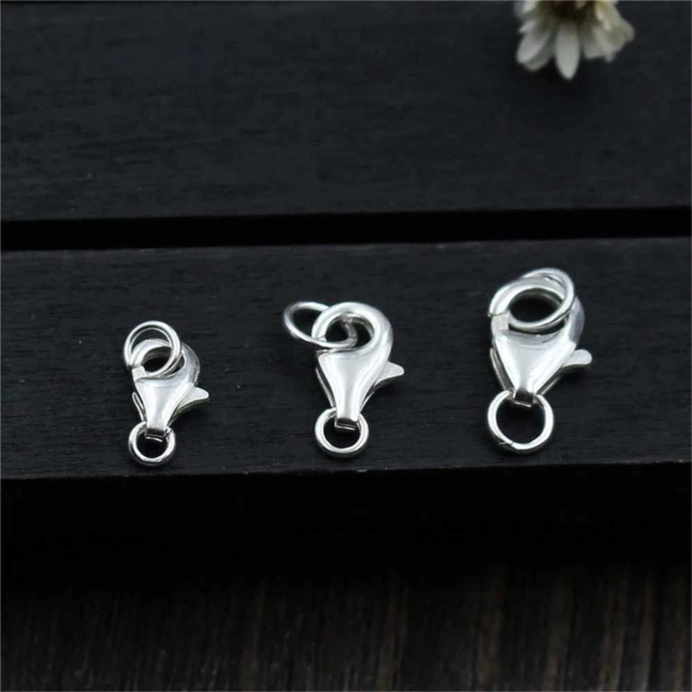1 pezzo Chiusura a moschettone in argento sterling 925 per gioielli fai da te - Argento, 8mm Migliore Scelta