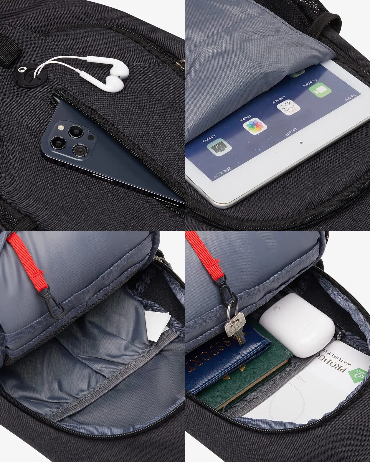 Waterfly Zaino Monospalla Sling Bag: Sportivo Borsello Monospalla Zaini Petto per Trekking Viaggio Lavoro Scuola Borsa Tracolla Monospalla Marsupio Uomo Donna