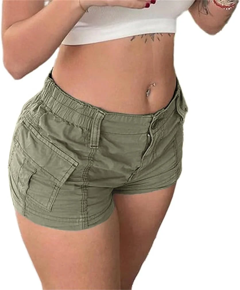 IWOLLENCE Pantaloncini da lavoro elasticizzati con tasche cargo