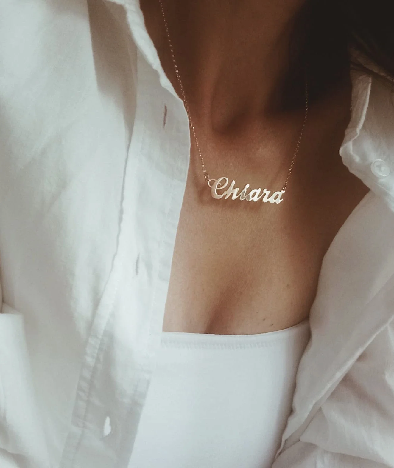 Collana in argento 925 con NOME CON o SENZA Brillantino anallergico