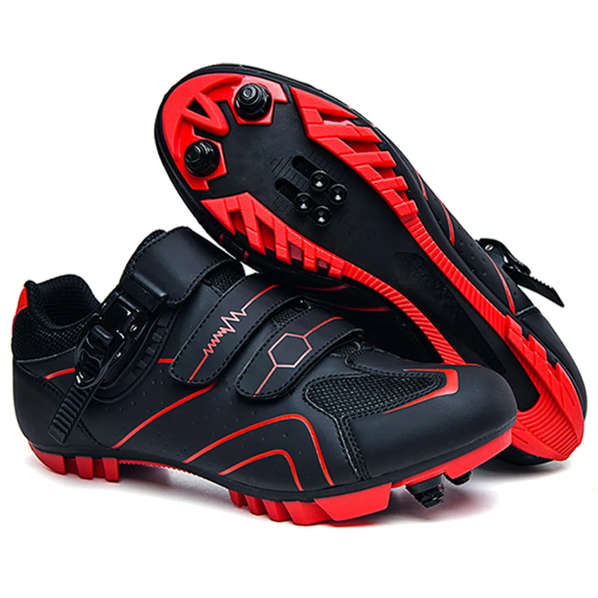 Scarpe ciclistiche MTB Maschile Scarpe per Mountain Bike compatibili con tacchette SPD a 2 bulloni Scarpe da Ciclismo da Corsa all'aperto Interno con Fibbia Veloce