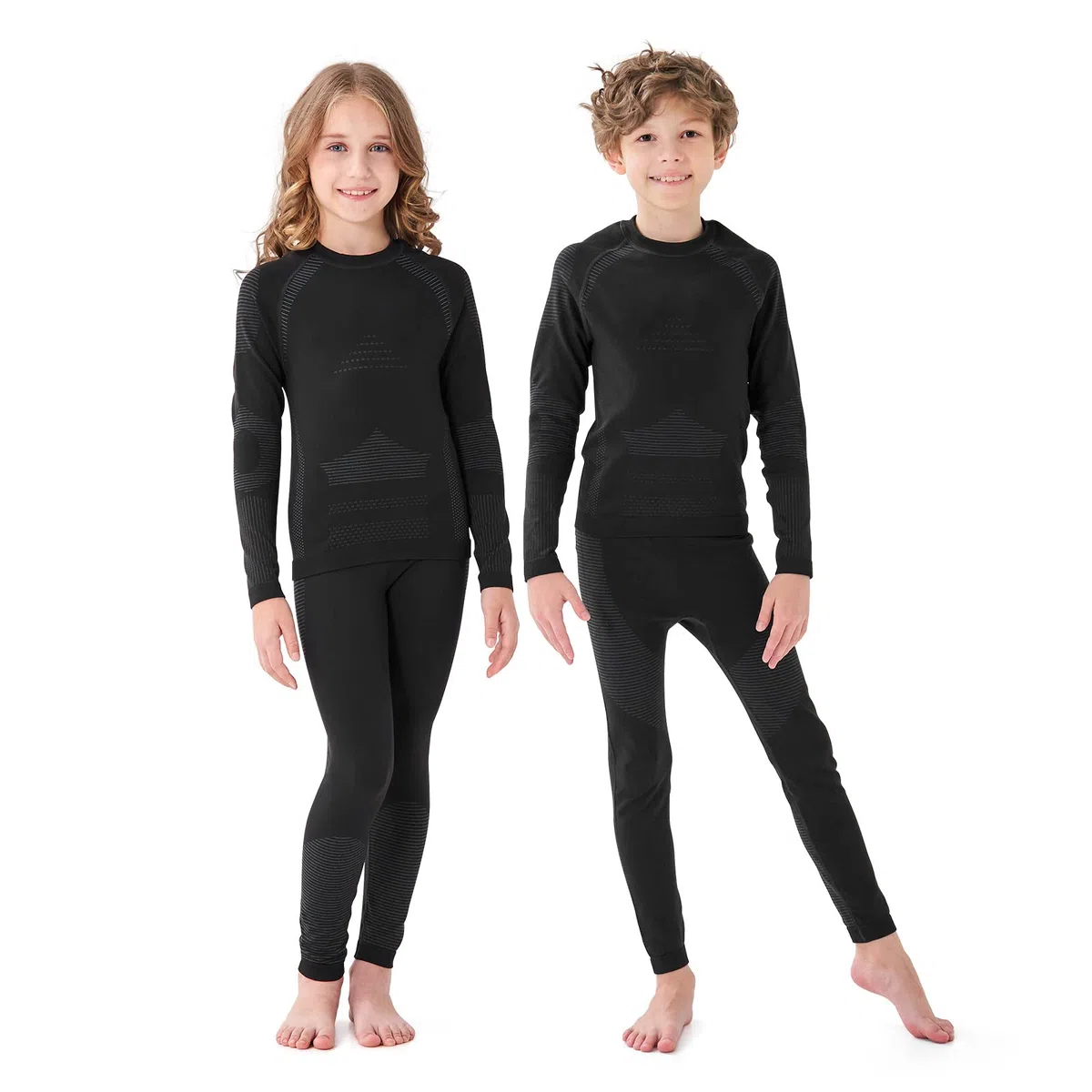 Set Intimo Termico Bambino Traspirante in Carbone di Bambù per Calcio, Sci, Hockey, Corsa