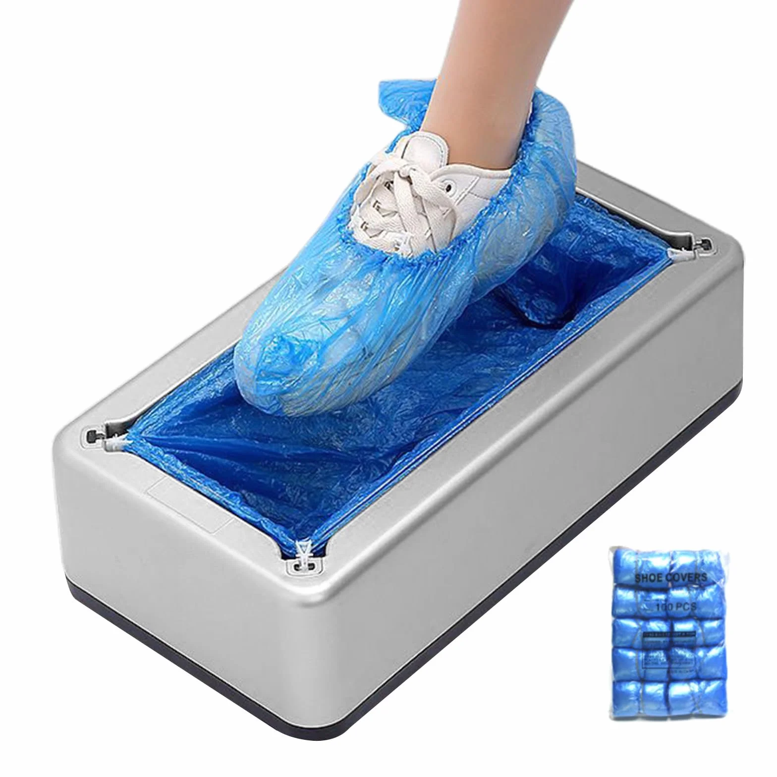 Copriscarpe automatico con 100 copriscarpe usa e getta, antiscivolo, per casa, ufficio, fabbrica, ospedale