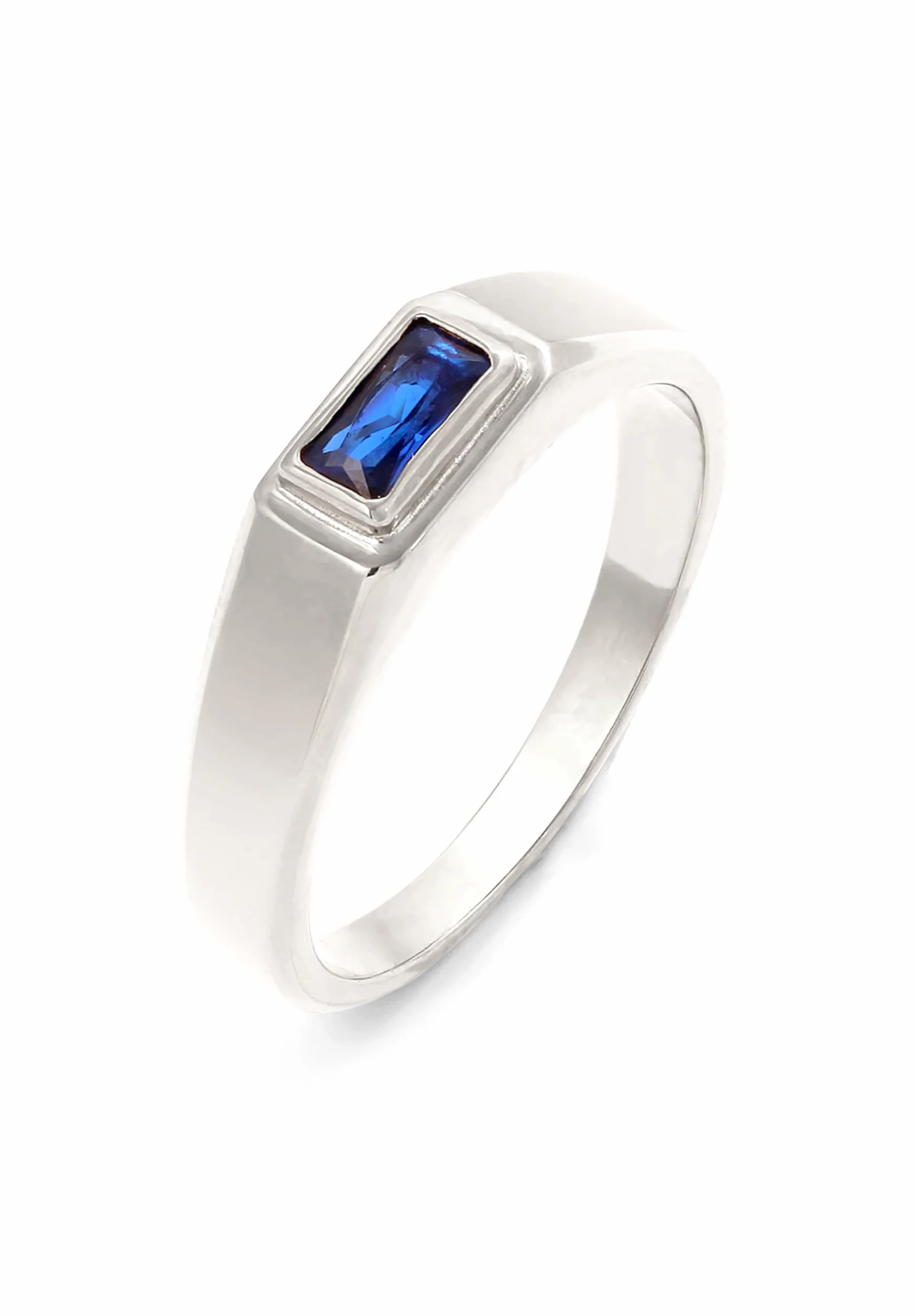 Kuzzoi Anello da uomo con zaffiro in argento sterling 925 lucidato da uomo, misura 60-66, 0605192625