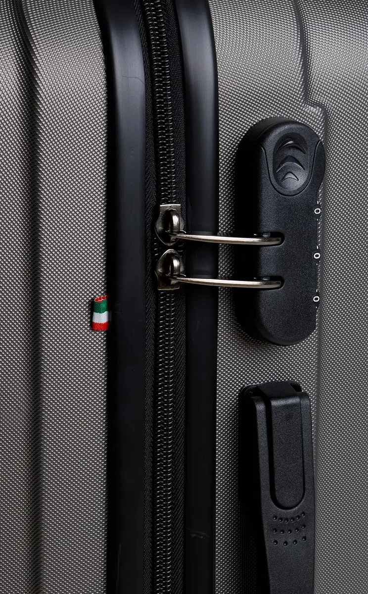 BERTOO Valigia rigida Milano Grande XXL 99L Grigio Scuro ABS con 4 ruote girevoli rimovibili e opzione lucchetto TSA