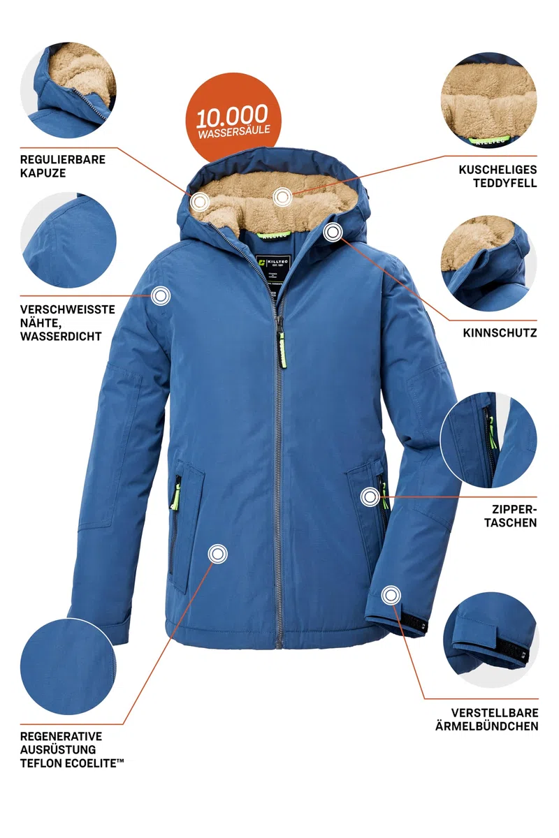 Killtec Kow 377 Bys Jckt Giacca funzionale/giacca invernale con cappuccio Bambini e ragazzi