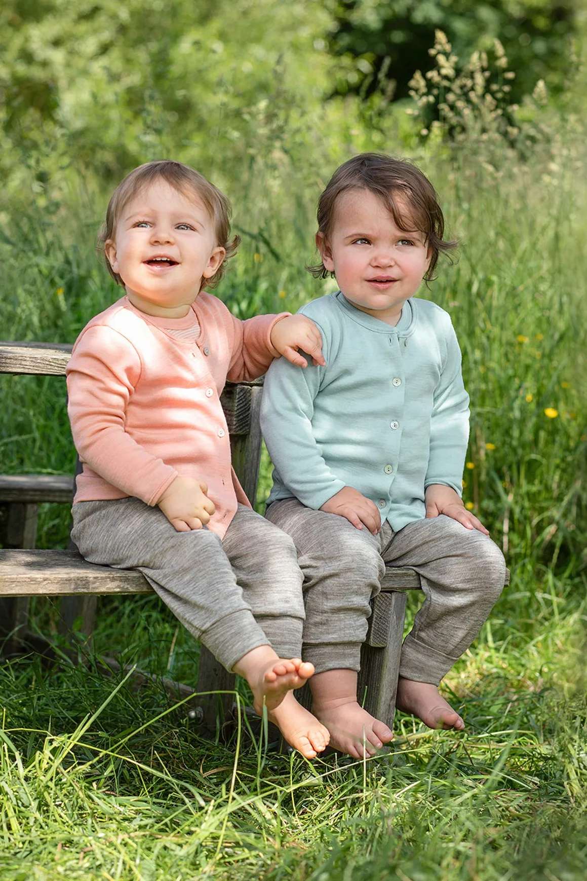 Engel Natur, cardigan realizzato a maglia, per neonato, 70% lana, 30% seta Grigio chiaro melange 74/80 cm