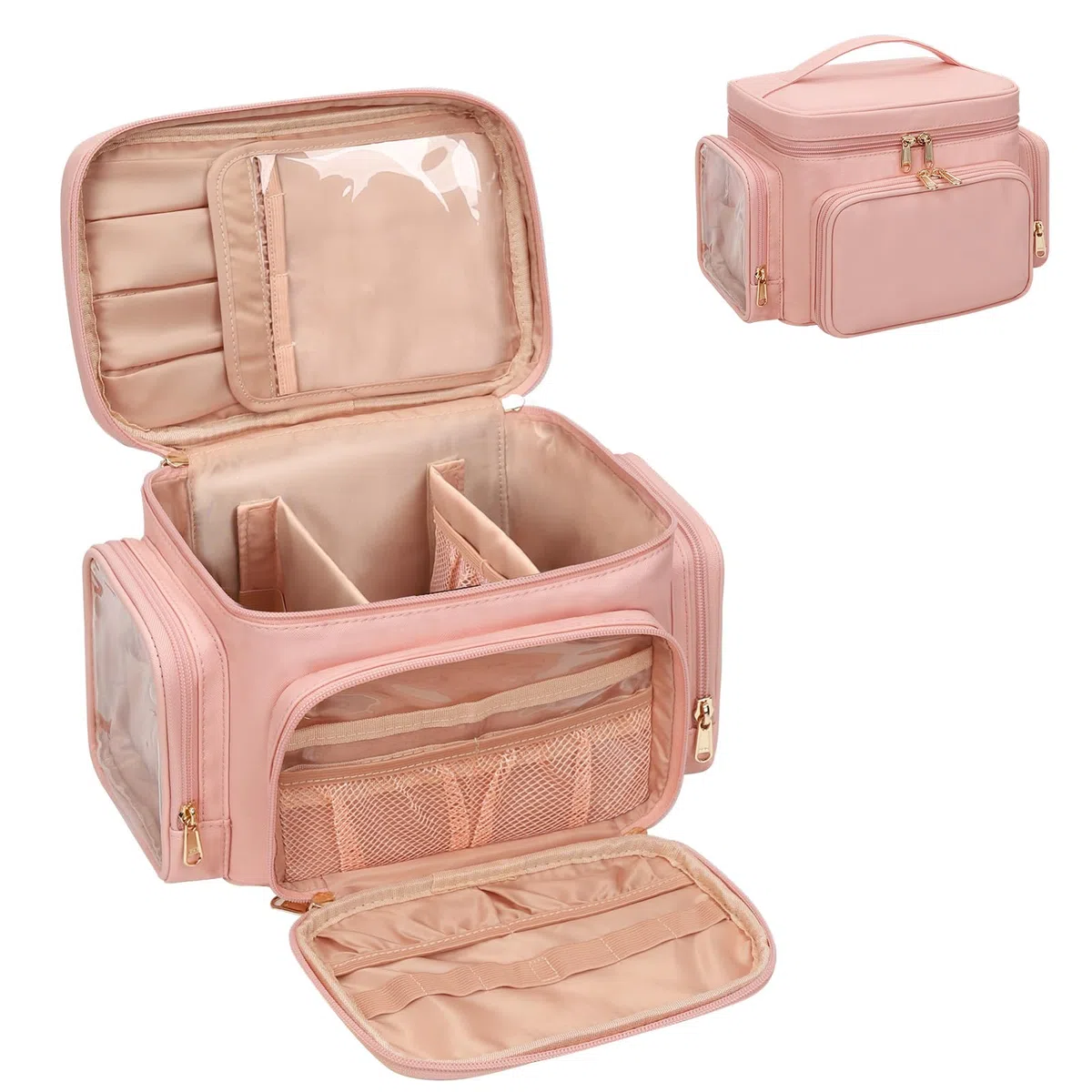 Trousse da viaggio organizer portapennelli rosa per donna