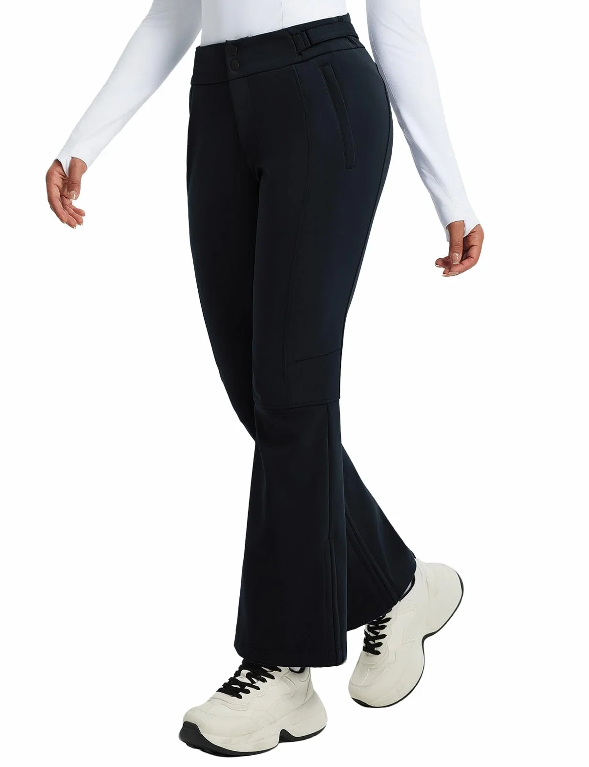 baleaf Pantaloni da sci da donna, impermeabili, in softshell, invernali, traspiranti, con calda imbottitura, per attività all'aperto, snowboard, sci