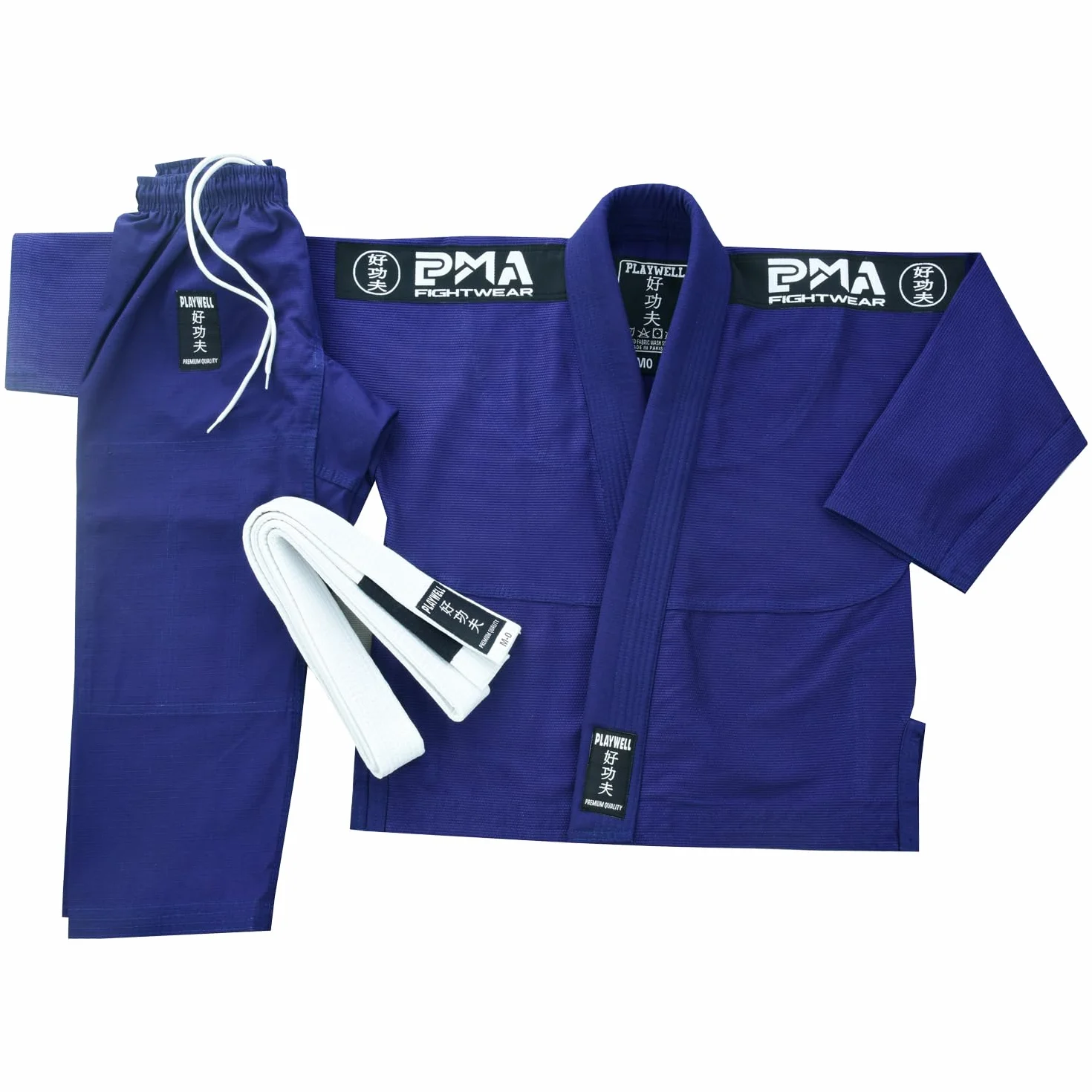 Playwell Uniforme per bambini blu navy Pro Elite BJJ GI, (viene fornita con cintura bianca)
