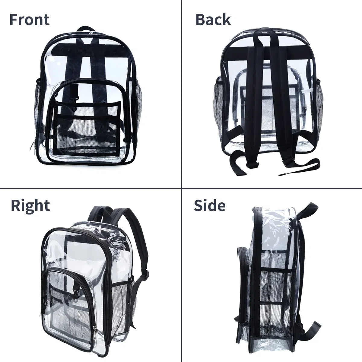 FISHSHOP Zaino in PVC Trasparente,Impermeabile Casual Bag Zainetto Zaino Trasparente Donna Uomo Zaini,Per Scuola Lavoro Viaggio Palestra Spiaggia Concerti Festival (L)