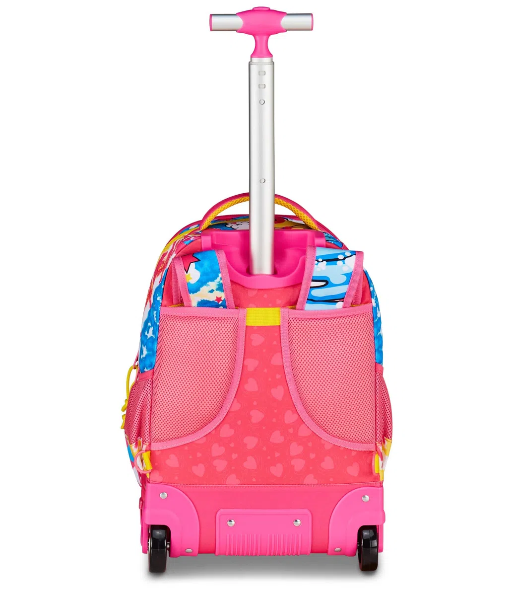 Mitama Trolley Scuola Run Maxi CATROCK, Fucsia, Doppio Scomparto, Tasca Frontale, 2 Tasche Laterali, Scuola Elementare e Tempo Libero, Bambina