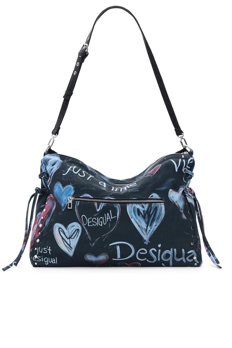 Desigual borsa a tracolla Stacatto Leiria Shoulder Bag Tutti Fruti grigio scuro