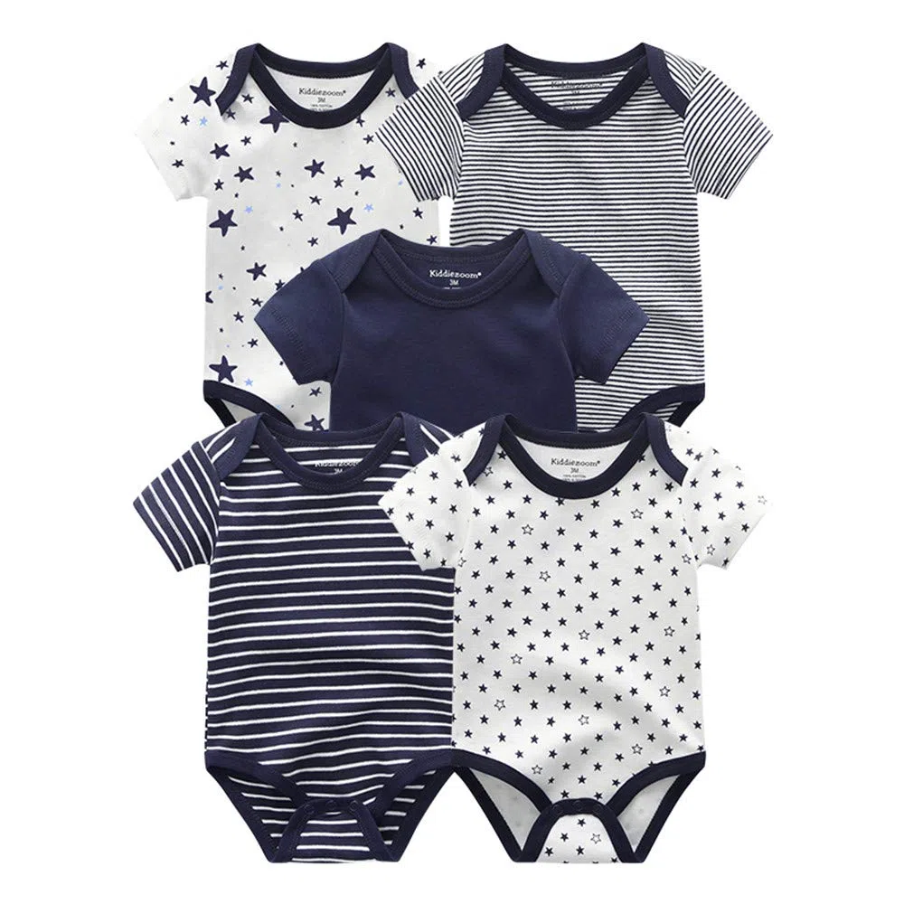 Kiddiezoom - Set di vestiti per bambini, body, pantaloni, cappellini e guantini antigraffio in cotone