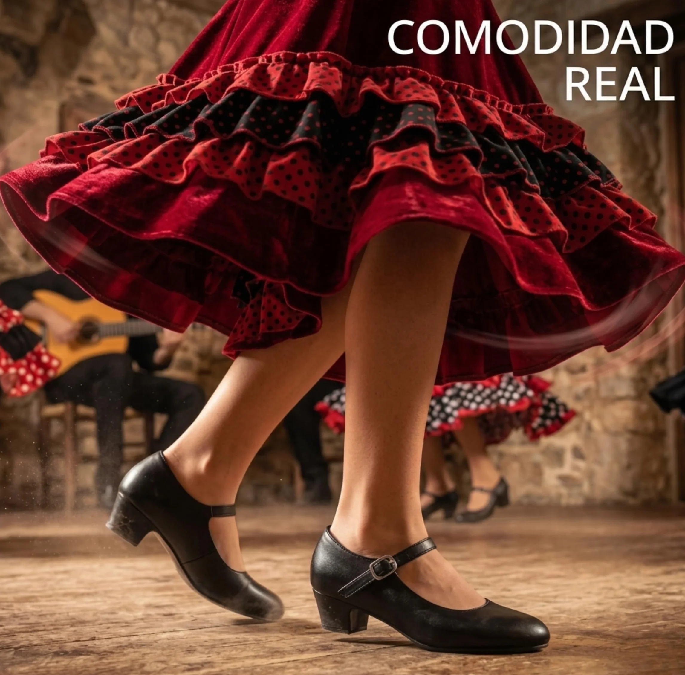Tacchi Fenicottero iniziazione per ragazza e donna, chiusura con fibbia, scarpe flamenca, sivigliane, danza spagnola, taglie 24 a 41