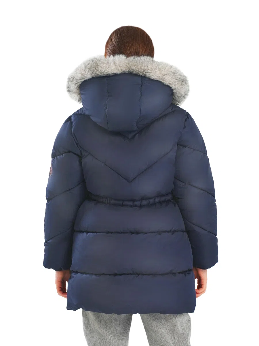SOLOCOTE Cappotto inverno per ragazze resistente all'acqua con cappuccio trapuntato piumino fodera in Sherpa bordi in pelliccia artificiale pesante lungo Parka per bambini