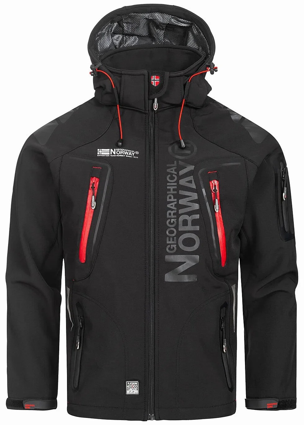 Geographical Norway Techno Men - Giacca Cappuccio Softshell Impermeabile Uomo - Giacca Vento Tattica Da Esterno - Escursionismo Sci Autunno Inverno Primavera
