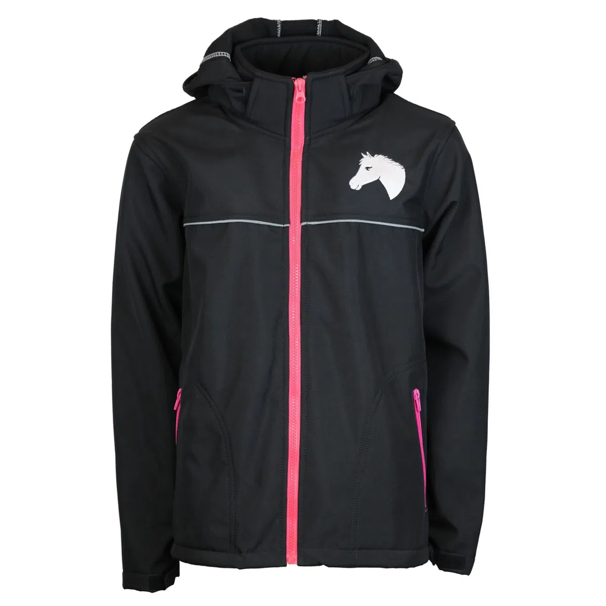 Eva - Set da equitazione per bambini, in softshell, con inserti in silicone, colore: grigio