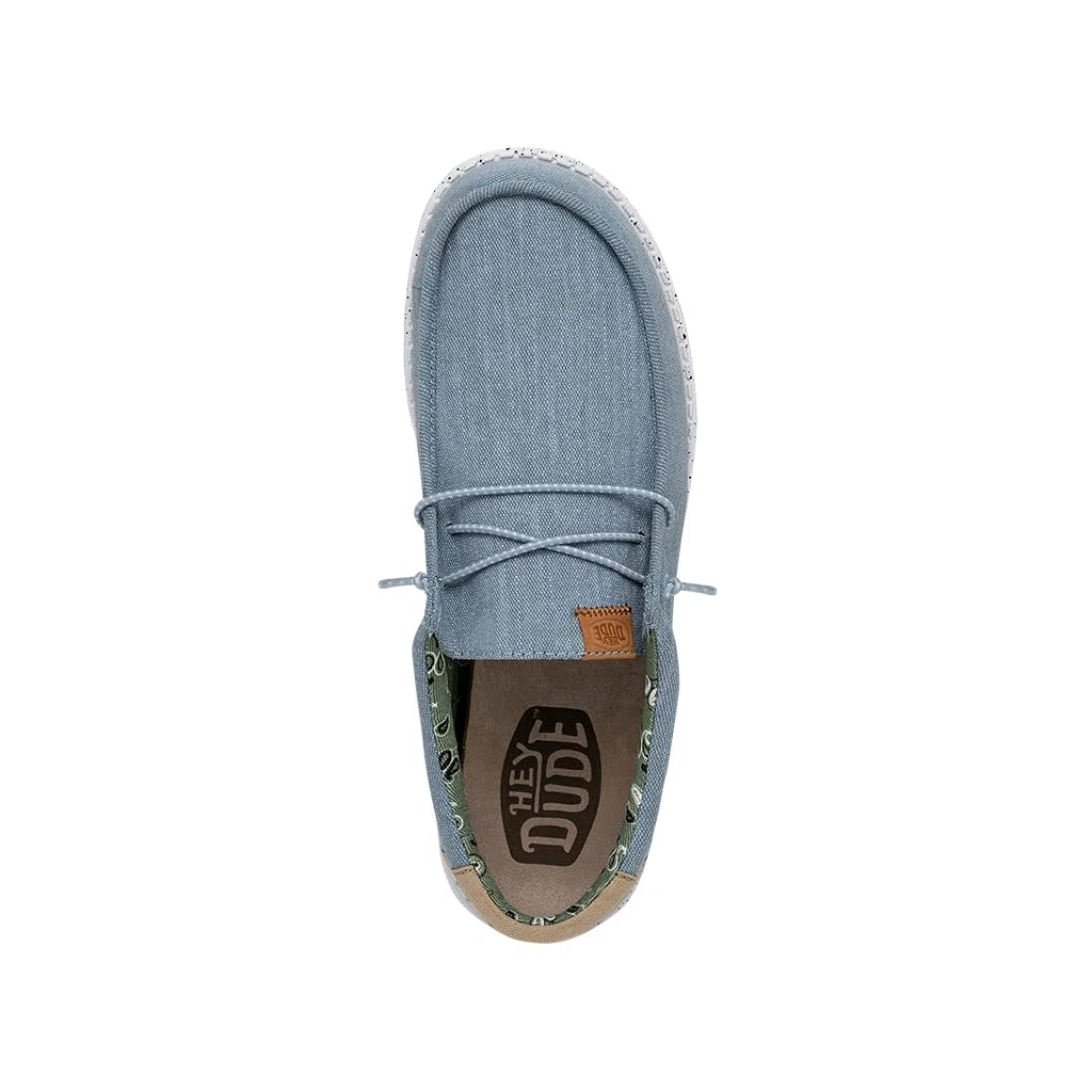 HEYDUDE Men Wally Washed Canvas Blue Casual Moccasin 46 EU