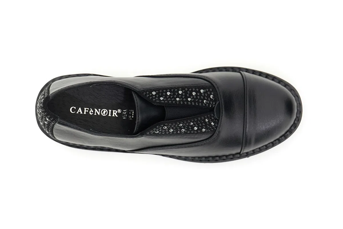 CAFèNOIR - Derby con Inserti di Strass E Borchie, da Donna, Colore Nero
