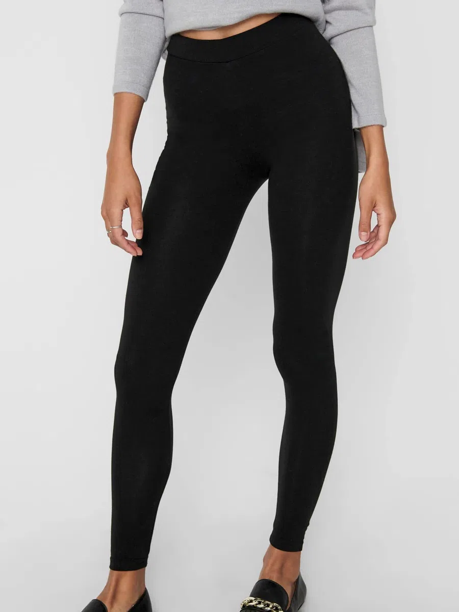 ONLY Confezione 3 Paia di Leggings Donna Color Nero - Coprenti - per Tempo Libero, Sport, Yoga o Fitness. 95% Cotone 15209151
