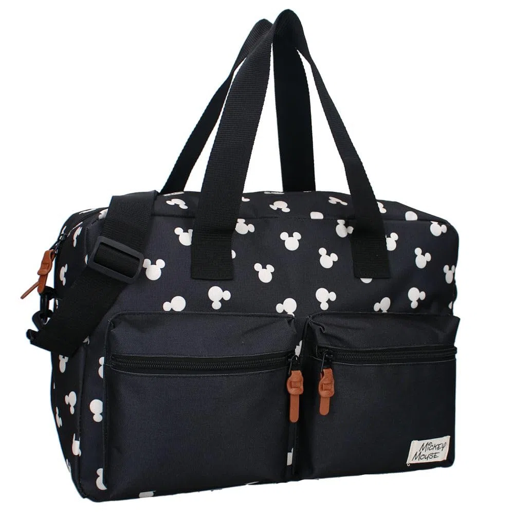 Grande borsa per pannolini per bambini, con fasciatoio | Disney Topolino, Nero