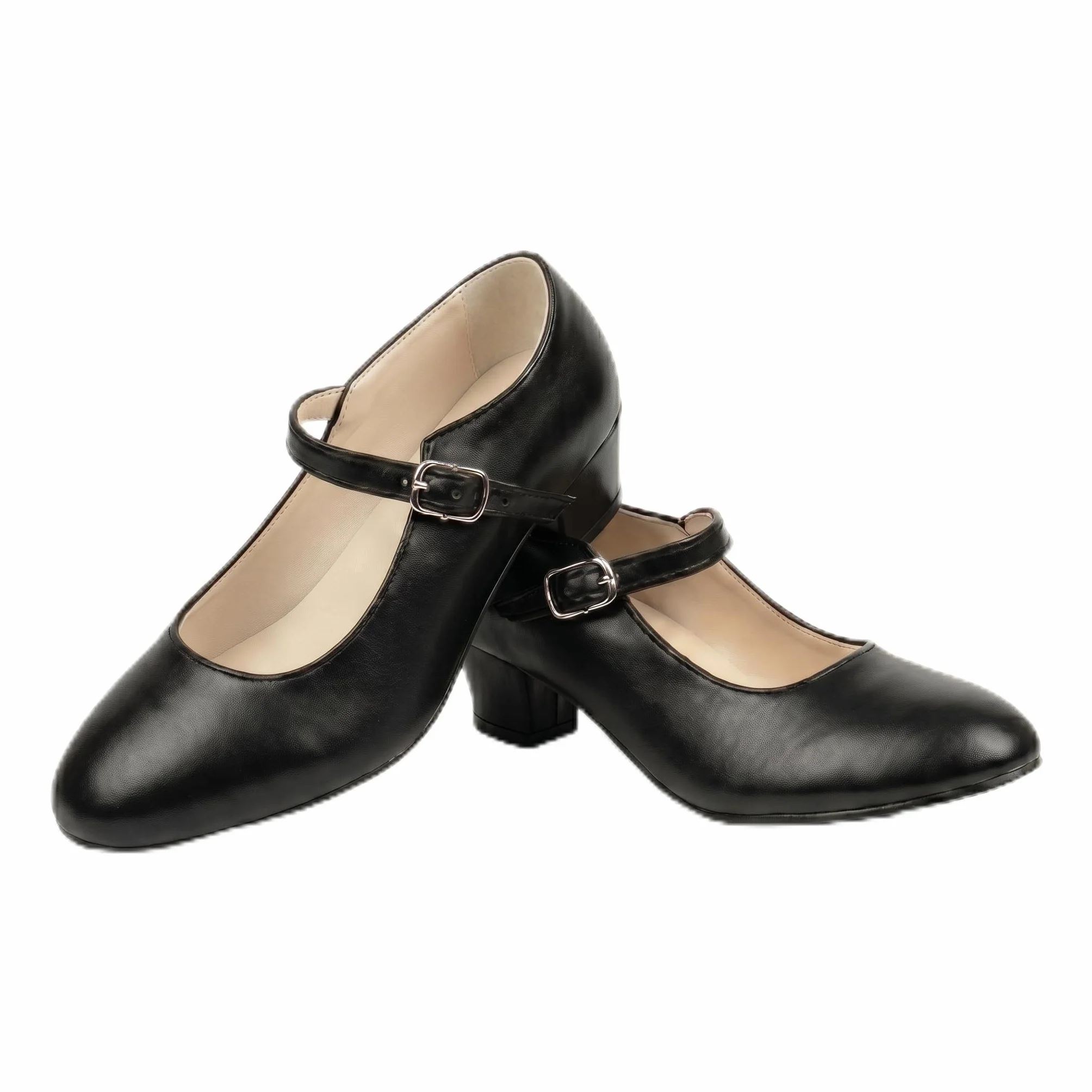 Tacchi Fenicottero iniziazione per ragazza e donna, chiusura con fibbia, scarpe flamenca, sivigliane, danza spagnola, taglie 24 a 41