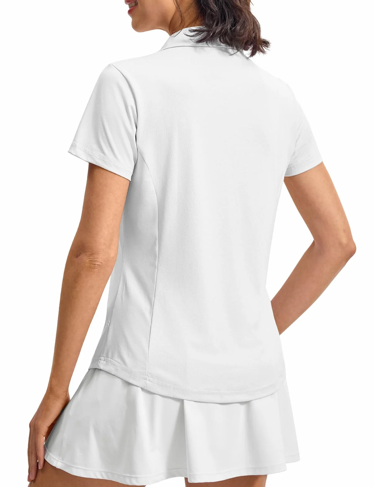 Rdruko Polo da donna a maniche corte, estiva, scollo a V, ad asciugatura rapida, per fitness, leggera, per corsa, golf, tennis, polo