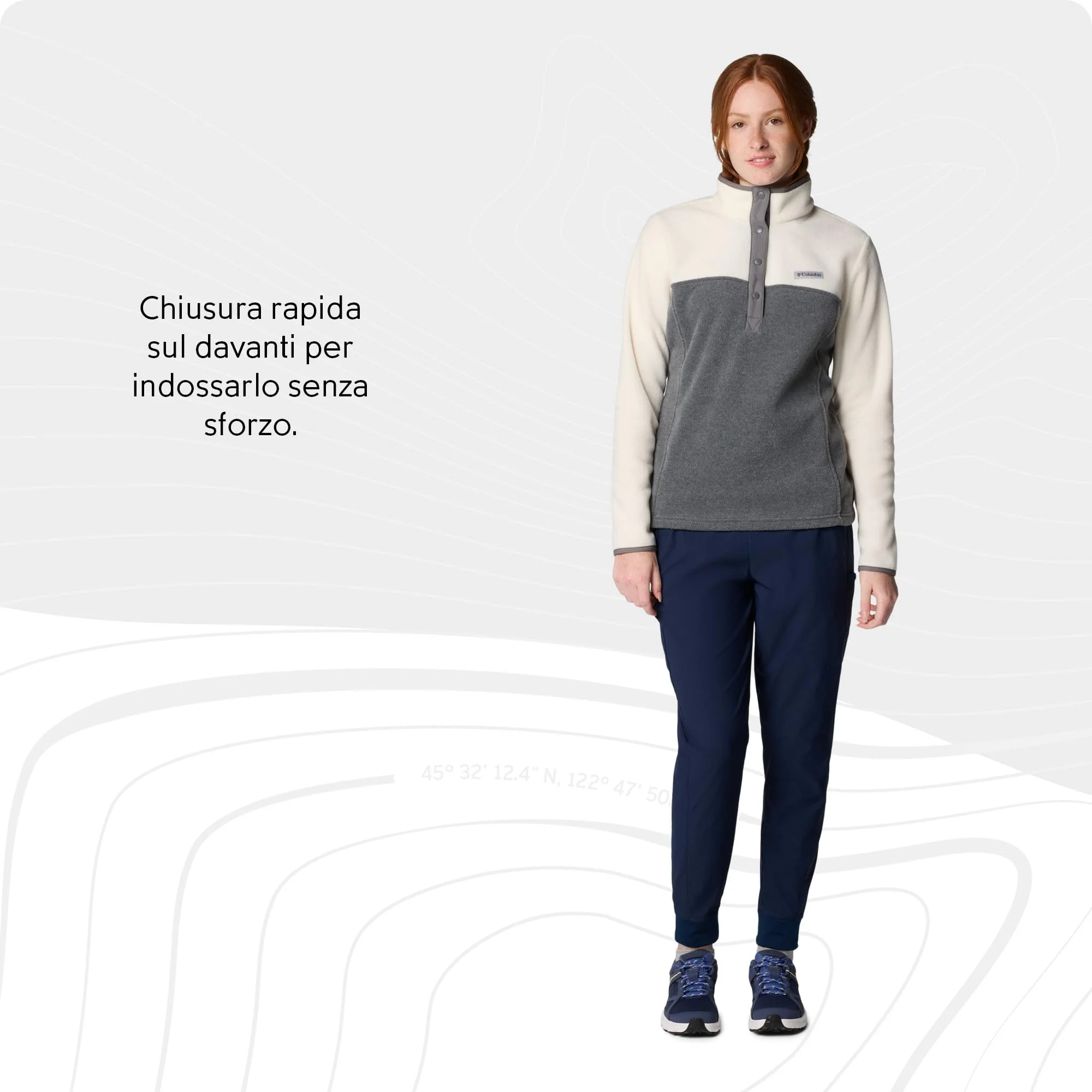 Columbia Benton Springs 1/2 Snap Pull Over II Felpa in Pile Donna