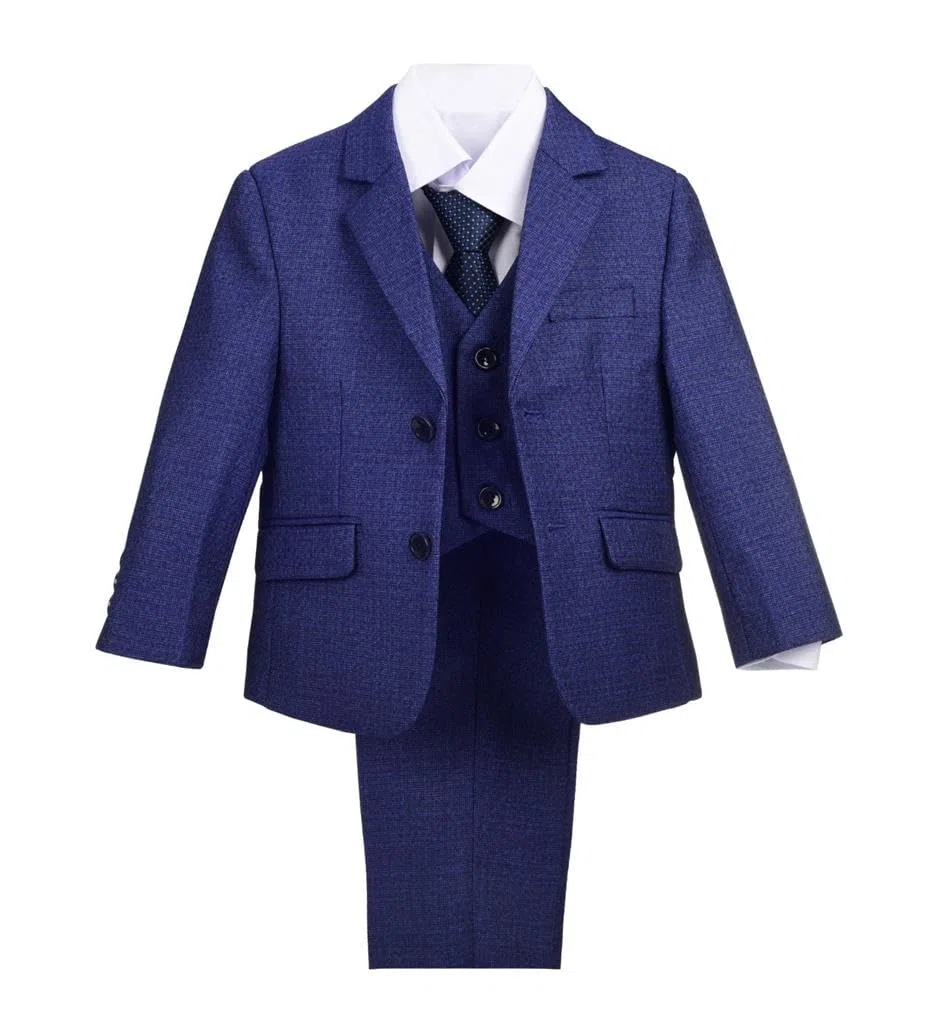 Lito Angels Completo Smoking Elegante Abiti e Giacche Set 5 Pezzi per Bambino Taglia 1-6 Anni, Blu/Navy