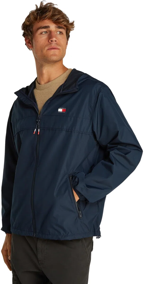 Tommy Jeans Uomo Giacca a Vento Chicago con Cappuccio