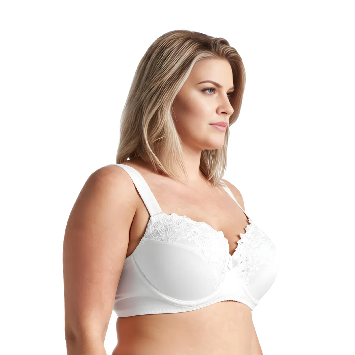 Curve Muse Reggiseni sfoderati con Ferretto Minimizer Taglie Forti con Pizzo Ricamato
