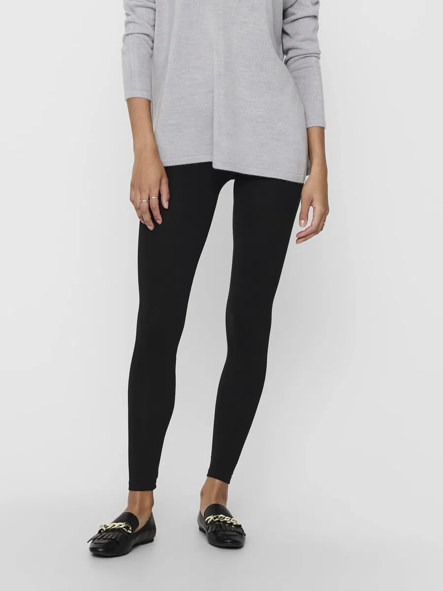 ONLY Confezione 3 Paia di Leggings Donna Color Nero - Coprenti - per Tempo Libero, Sport, Yoga o Fitness. 95% Cotone 15209151