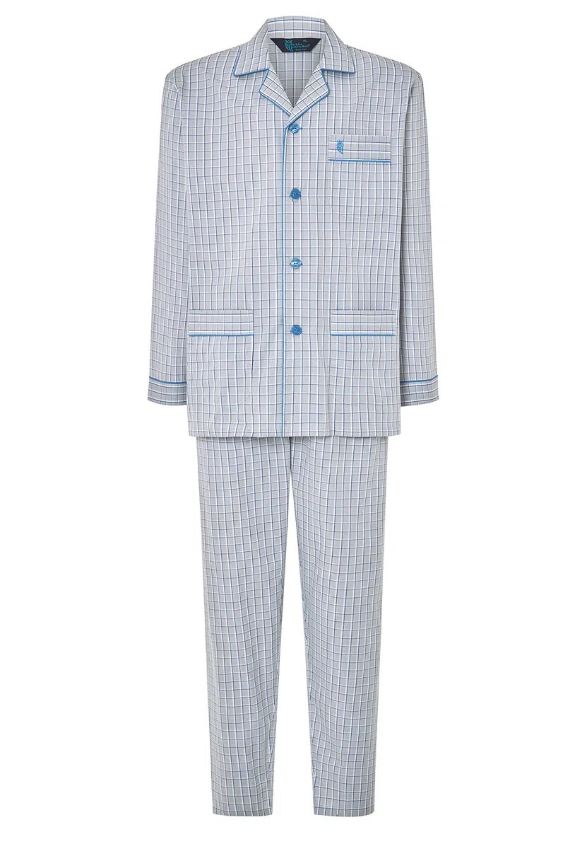 El Búho Nocturno Pigiama Uomo Lungo Cotone 100% - Popeline Set Classico Due Pezzi Giacca Maniche Lunghe Bottoni - Abbigliamento Notte Ospedale Leggero Autunno Estate Taglie Forti