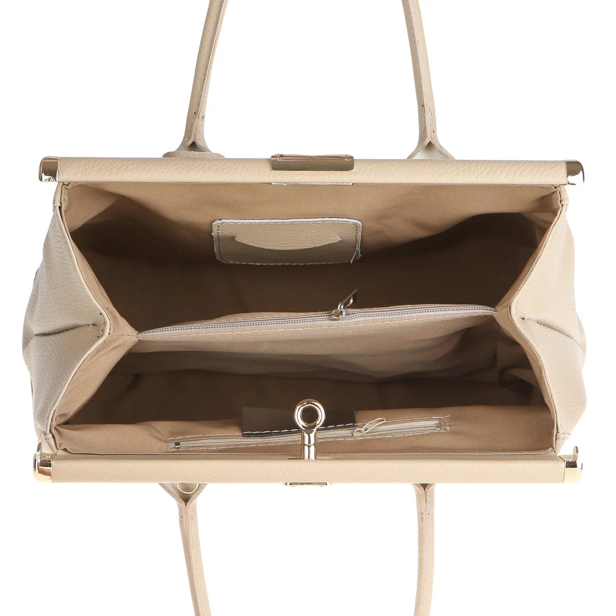 Chicca Borse Handbag Borsa a Mano da Donna con Tracolla in Vera Pelle Made in Italy 35x28x16 Cm