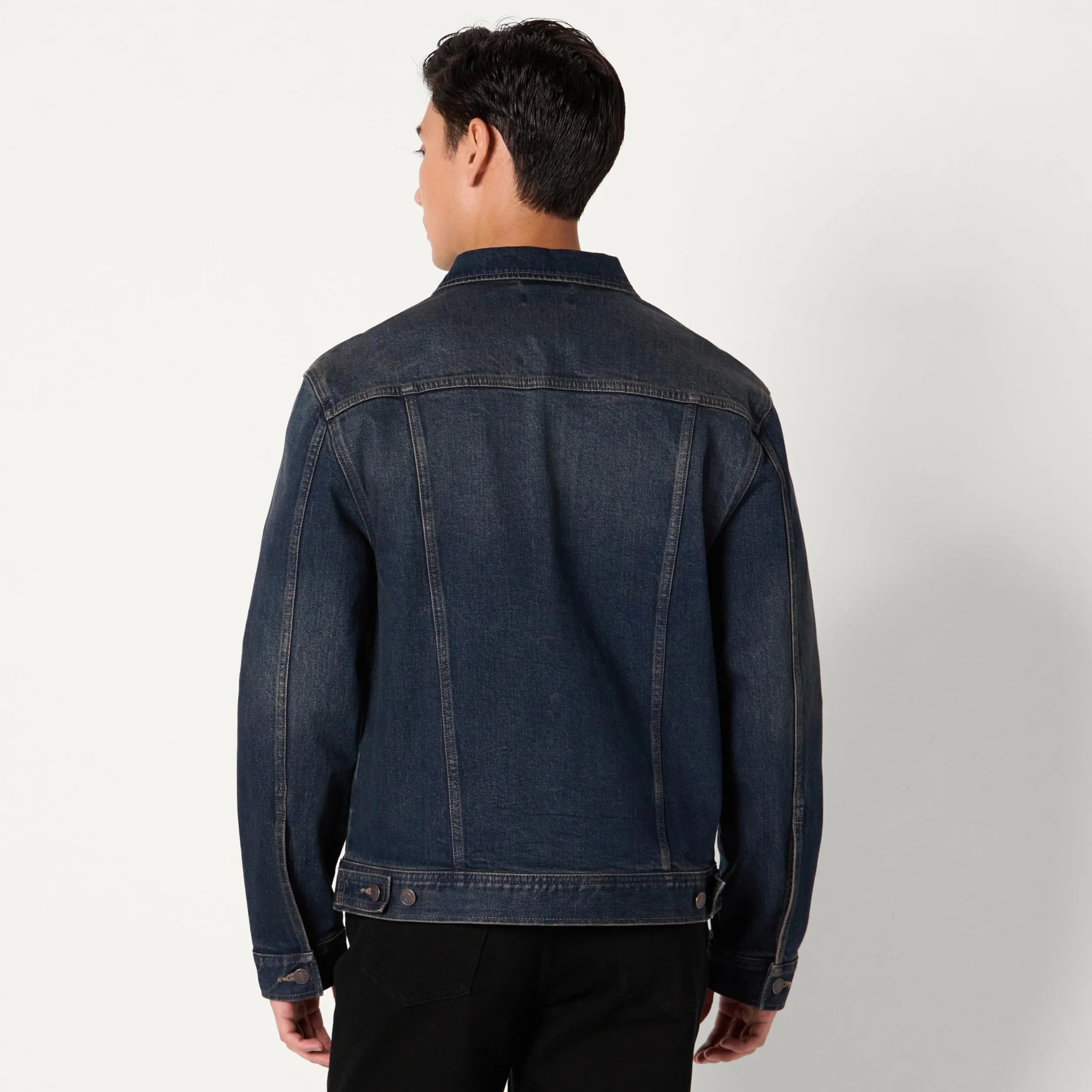 Amazon Essentials Uomo Giacca in Denim a Bassa Elasticità con vestibilità Regolare