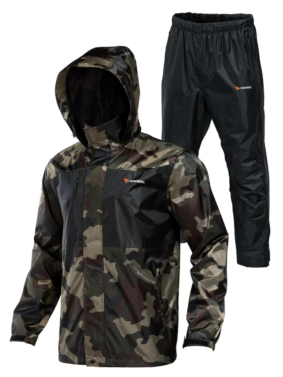 Rodeel Waterproof Fishing Rain Suit for Men (Rain Gear Jacket & Trouser Suit)