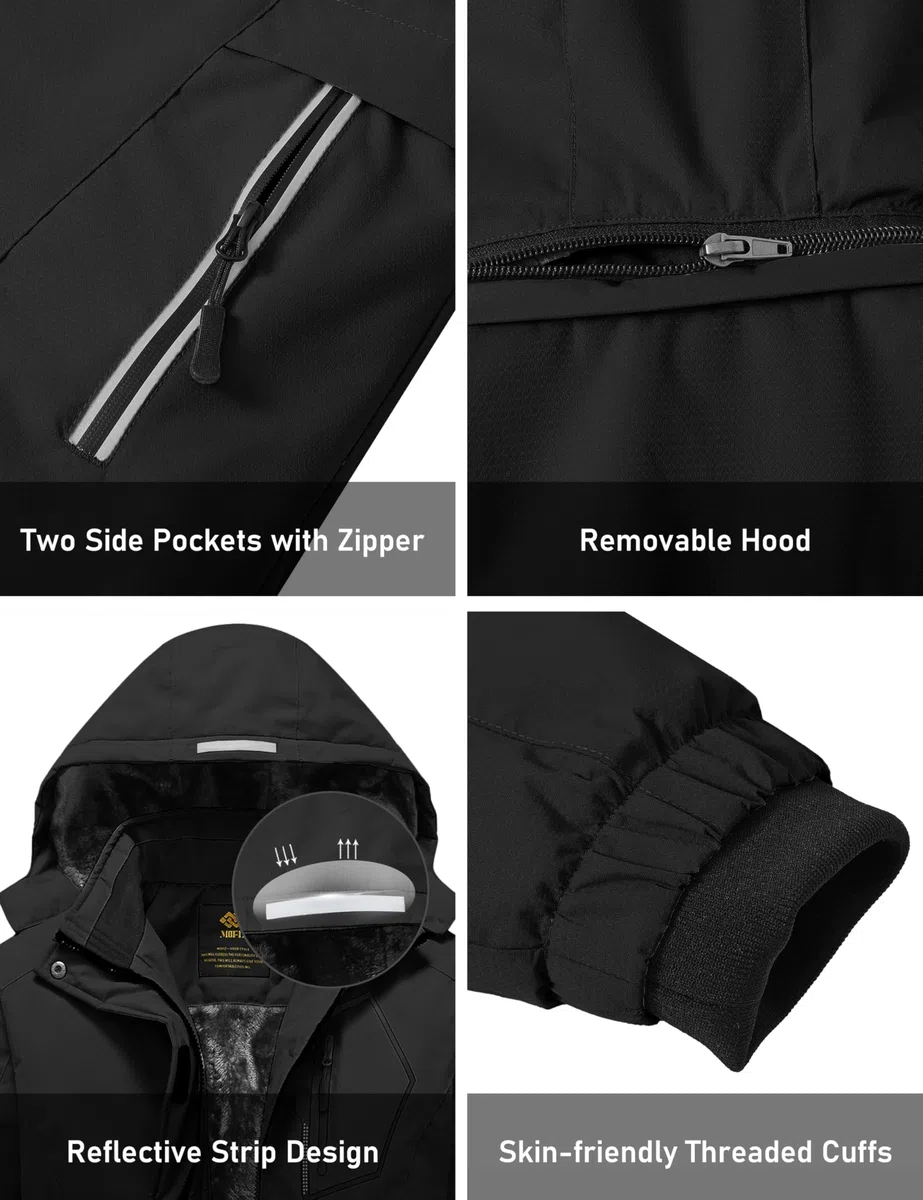 MoFiz Giacca Invernale Bambina Giacca sci Bambina Piumino Impermeabile Pile Antivento Giacche Ragazze Giacca In Softshell Con Cappuccio